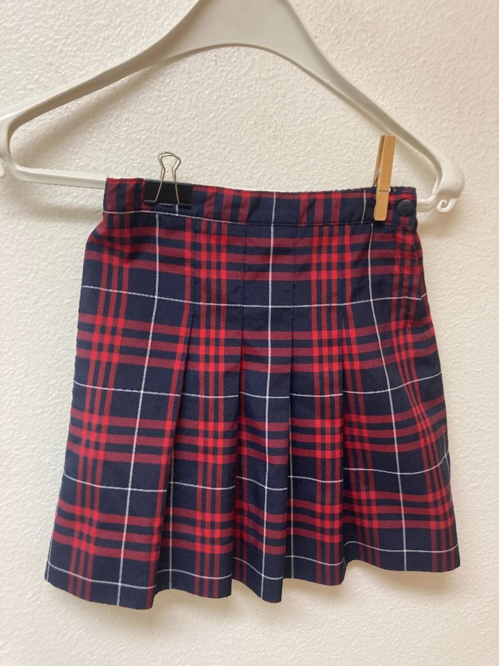 DENNIS Uniforms Red and Navy Blue Plaid Girls' Skirt (7)
